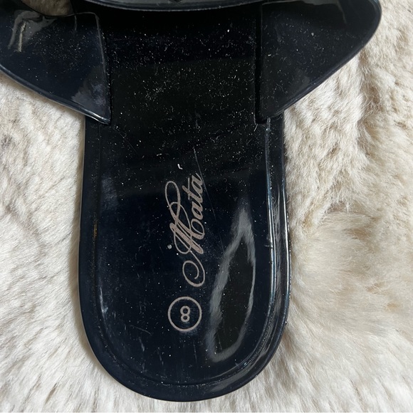 Mata Black Jelly Sandals with Gold Studs - Picture 5 of 5
